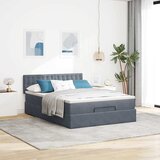  Otomanski krevet s madracem tamnosivi 140x200 cm baršunasti | shoptok.hr