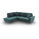 Cosmopolitan Design Petrolej zelena baršunasti sklopiva/s prostorom za odlaganje kutna garnitura (s lijevim kutom/u obliku slova L) Kyoto – | shoptok.hr