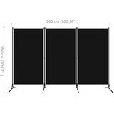 Sobna pregrada s 3 panela crna 260 x 180 cm | Eponuda.com