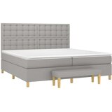  Box spring postelja z vzmetnico svetlo siva 200x200 cm blago, (20900843) | Shoptok.si
