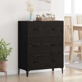 vidaXL Kreveta Crni hrast 69,5 x 34 x 90 cm Obrađeno drvo i čelik | shoptok.hr