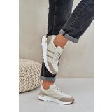 PE1 Women's Leather Platform Sneakers Beige Gatira Cijene