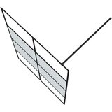 Pregrada za tuš crna 140 x 195 cm s napola mutnim staklom ESG | shoptok.hr