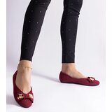 Gemre Burgundy ballet flats adorned with a bow and brooch Esdras | shoptok.hr