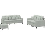  3-dijelni set sofa s jastucima svjetlosivi baršunasti | shoptok.hr