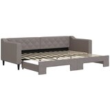 vidaXL Izvlečna dnevna postelja temno taupe 80x200 cm blago, (20938650) | Shoptok.si