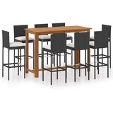  9-dijelni vrtni barski set s jastucima crni | shoptok.hr