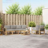  Set vanjskih sofa 7 kom. Bijela i svjetlosiva Poliester | shoptok.hr