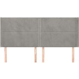 Uzglavlje s ušima svjetlosivo 203x16x118/128 cm baršunasto | shoptok.hr