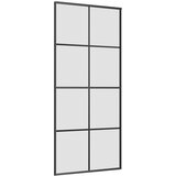 vidaXL Drsna vrata z opremo 90x205 cm ESG steklo in aluminij | Shoptok.si