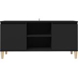 TV ormarić s nogama od masivnog drva crni 103,5 x 35 x 50 cm | shoptok.hr