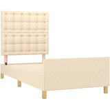  Okvir za krevet bez madraca krem 100 x 200 cm od tkanine | shoptok.hr