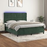  The Living Store Box spring postelja z vzmetnico LED tem. zelena 180x200cm žamet - Box Spring Postelja, (21488737) Cene