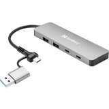 Sandberg USB-C/A v 2x USB-A + 2x USB-C Hub vozlišče | Shoptok.si