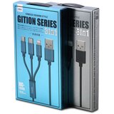 Remax data kabl Gition 3u1 za iPhone Lightning/Micro USB/Type C RC-131 crni 1m | Eponuda.com