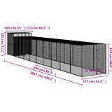  Kavez za kokoši s igralištem svjetlosivi 165x1067x181cm čelični | Shoptok.si