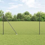 vidaXL zavarena žičana ograda s 7 zabijenih šipki sivo 1.6x10 m Čelik | shoptok.hr
