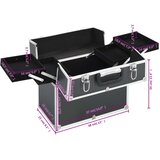  Kovčeg za šminku 38x23x34 cm crni aluminijski | shoptok.hr
