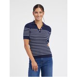 Orsay Dark Blue Women Striped Knitted Polo T-Shirt - Women | Shoptok.si