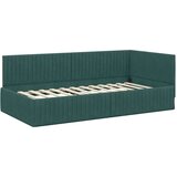  Kutni krevetni okvir s madracem 2 kom. Zelena Baršun - Tamnozelena 100 x 200 cm | shoptok.hr