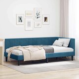 vidaXL Kutni okvir kreveta s uzglavljem Plava 100 x 200 cm Baršun | shoptok.hr