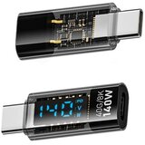 INF 140W TYPE-C ženski na TYPE-C moški adapter s prikazovalnikom - Črna, (5000291407) | Shoptok.si