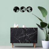 Wallity Dekorativni metalni zidni pribor World Map Metal Decor 3 Black Cene