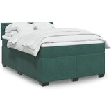 vidaXL Box spring postelja z vzmetnico temno zelen 140x190 cm žamet Cene