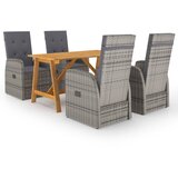 vidaXL Vrtna jedilna garnitura 5-delna siva, (20796151) | Shoptok.si