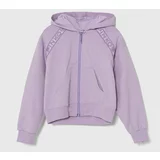 Pinko Up Otroški pulover vijolična barva, s kapuco