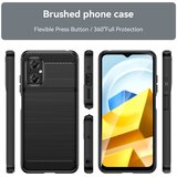 Techsuit Carbon Silicone maska za Xiaomi Poco M5 - crna | shoptok.hr