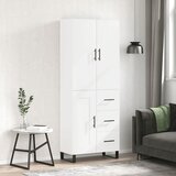 vidaXL Visoka omara bela 69,5x34x180 cm inženirski les | Shoptok.si