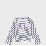 Sinsay Pamučna prugasta majica s natpisom Tokyo | shoptok.hr