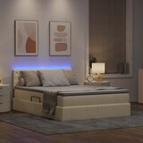  LED krevet za pohranu s madracem Krema 140 x 200 cm Tkanina | shoptok.hr