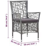  Zunanja jedilna garnitura 9-delna poli ratan siva, (20680291) | Shoptok.si