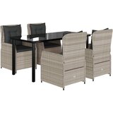  5-dijelni vrtni blagovaonski set od poliratana s jastucima sivi Siva 160 x 80 x 74 cm | shoptok.hr