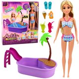 Anlily Doll in the Pool Slide Palm Tree Beach Accessories Set Cene
