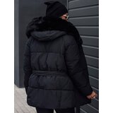 DStreet Kurtka damska zimowa FURSOFT pikowana z kapturem czarna | shoptok.hr