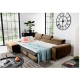 ELTAP Svetlo rjava žametna raztegljiva/s prostorom za shranjevanje kotna sedežna garnitura (levi kot/z ležalnikom) Grayson – | Shoptok.si