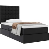  Krevet s od storage s madracem Crna 90 x 190 cm Lažna koža | shoptok.hr