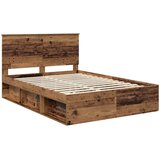  Krevetna konstrukcija s uzglavljem Staro drvo 140 x 190 cm | shoptok.hr