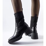 Gemre Black sock boots with Buckley embossing | shoptok.hr