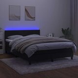  box spring s madracem LED crni 140x200 cm baršun | shoptok.hr