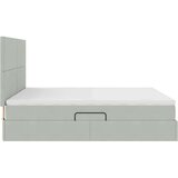  Postelja s shranjevanjem Svetlo siva 180 x 200 cm Žamet, (5000099833) | Shoptok.si