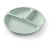 BabyOno Silikonski okrugli tanjur s odjeljcima i vakuumom 6 m+, mint | shoptok.hr
