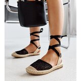 Gemre Black lace espadrilles with open heel Teha | ePonuda.com