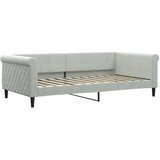  Dnevni krevet na razvlačenje svjetlosivi 100x200 cm baršunasti | shoptok.hr