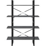 Ormarić za knjige s 4 razine sivi 100 x 30 x 140 cm od borovine | Eponuda.com