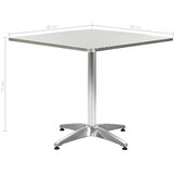  Vrtni stol srebrni 80 x 80 x 70 cm aluminijski | shoptok.hr