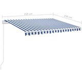  Avtomatska tenda LED + senzor 3,5x2,5 m modra in bela, (20609552) | Shoptok.si